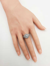 1.93 Cttw Diamond & 14k White Gold Double Halo Ring 6.9 Grams Size 7 Fw0626ezxdu