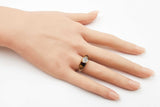 Tiger's Eye & Diamond Inlay Ring In 10k Yellow Gold 4.6g Size 6.5 Fw0426lexdu
