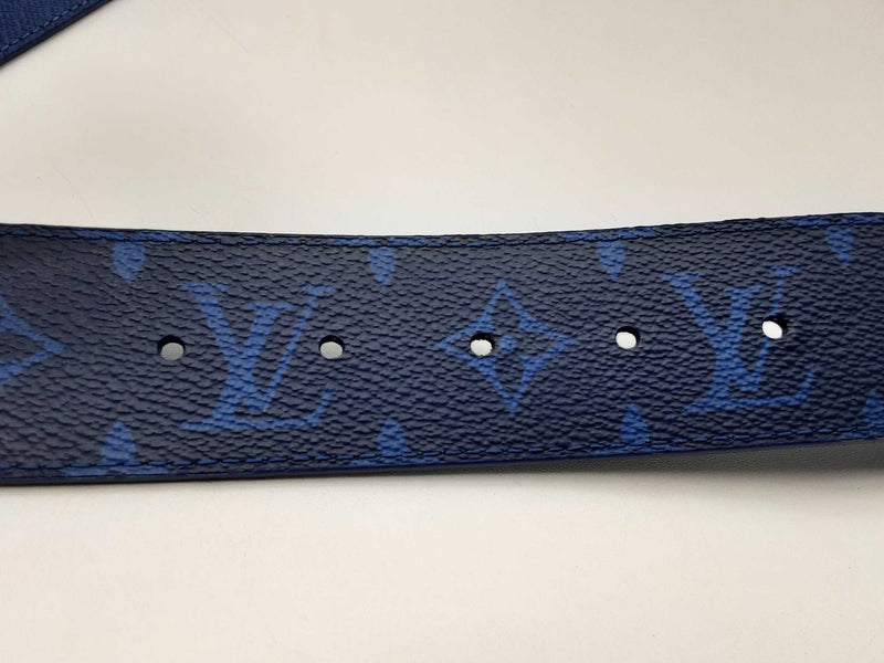 Louis Vuitton Initiates Blue Monogram Reversible Belt Size 85/34 Do1124oxzde