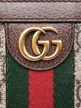 Gucci Ophidia Travel Case In Beige & Ebony Coated Canvas Fw0126wxzdu