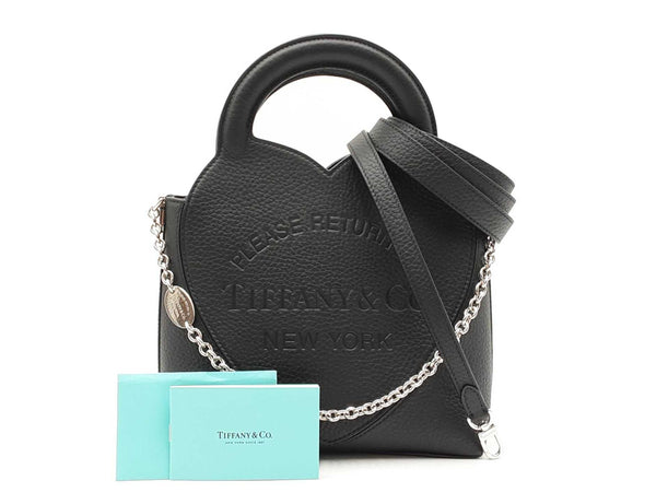 Tiffany & Co. Return To Tiffany Black Grained Leather Mini Tote Bag Fw1125rxzdu