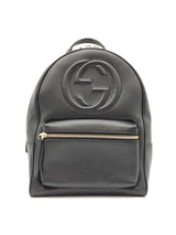 Gucci Soho Interlocking G Rucksack Black Pebbled Leather Backpack Fw0425wzxdu