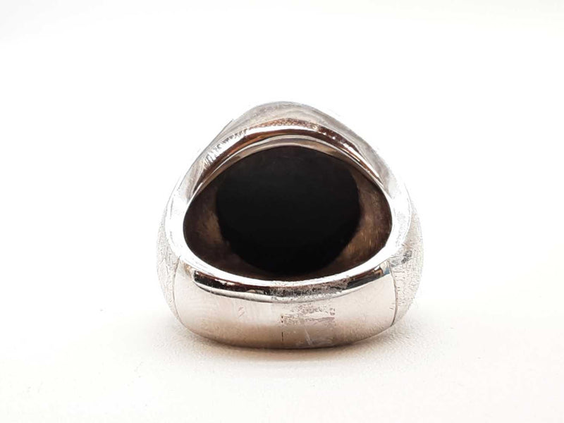 14k White Gold 20.1g Onyx Ring Size 6.75 Do0723ixzde