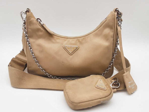 Prada Re-edition 2005 Beige Re-nylon Crossbody Bag Do0925pxzde