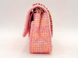Chanel Classic Medium Tweed Pink Handbag Aa0625rrxzsa