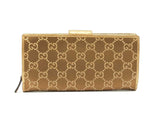 Gucci Timeless Gg Supreme Bronze & Gold Canvas Continental Wallet Fw0725crdu