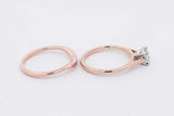 0.55ctw Princess Cut Diamond Ring In 14k Rose Gold & 14k Rose Gold Wedding Band 4.8 Grams Size 6.25 Eb0625lxxzsa
