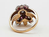 Rubies Diamonds 14k Yellow Gold 6.8g Flowers Cluster Ring Size 6.25 Do0426ixzde