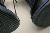 Burberry Denim & Navy Blue Sude Peep Toe Lace Up Heel Booties Size 36 Eb325lxzsa