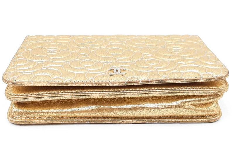 Chanel Gold Metallic Camellia Wallet On Chain Eb1124orxdu