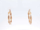 14k Yellow Gold Twisted Mesh Hoop Earrings 1.9 Grams Fw0326lzxdu