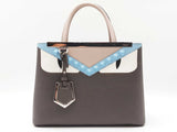Fendi Petit 2jour Monster Eyes Tote In Vitello Elite Gray Leather Fw0926wzxdu