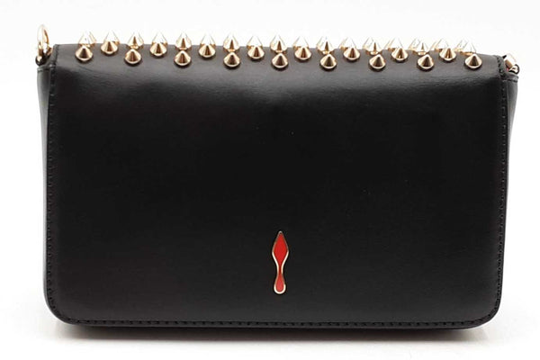 Christian Louboutin Black Leather Spiked Zoompouch Crossbody Eb1125wordu