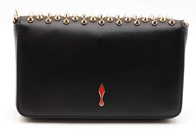Christian Louboutin Black Leather Spiked Zoompouch Crossbody Eb1125wordu