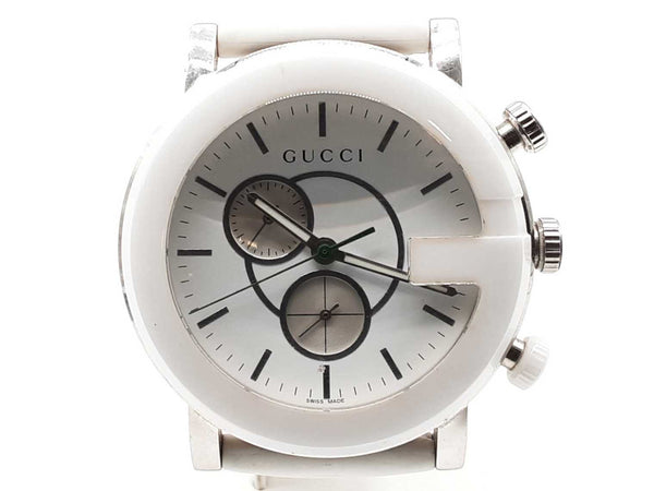 Gucci Stainless Steel/ceramic 98g 43mm 7.5in G Chrono Battery Watch 144020012666
