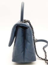 Chanel Coco Quilted Blue Caviar Leather Top Handle Crossbody Bag Do0325wwxzde