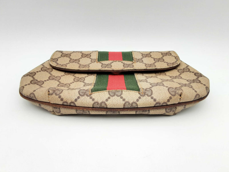 Gucci Gg Supreme Web Sherry Line Coated Canvas Clutch Bag Fw1124ixsa