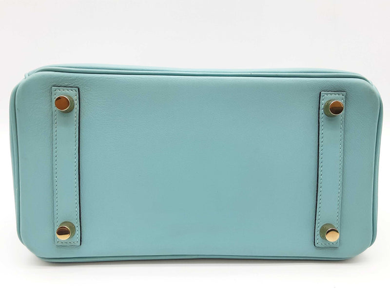 Hermes Birkin 25 Lagon Teal Swift Leather Gold Handbag Do0325lrrxzde