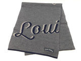 Louis Vuitton Signature Logo Blue Gray Wool Scarf Do1025lcrde