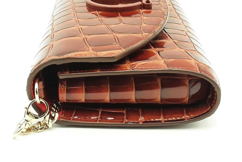 Christian Louboutin Loubi54 Alligator Embossed Leather Wallet On Chain Eb0225pxzsa