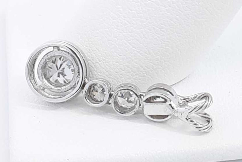 0.95ctw Diamond Pendant In 18k White Gold 2.3 Grams Eb0325ccrsa
