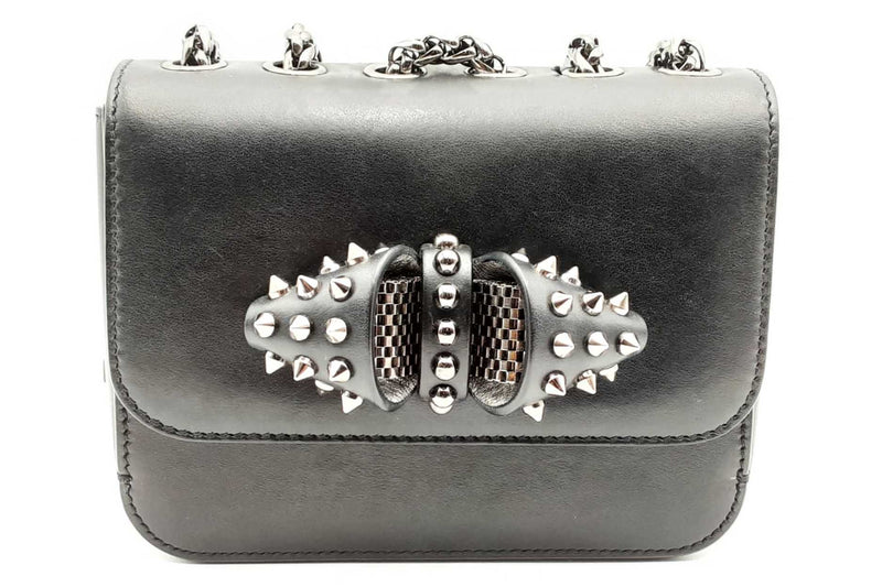 Christian Louboutin Black Leather Spiked Sweet Charity Shoulder Bag E0524exzsa