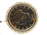 1887 Liberty Head $20 Coin 22k Pendant In 10k Yellow Gold Rope Bezel Setting 45.3 Grams Fw0526lrzxdu