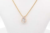 0.75ctw Pear Shaped Diamond Necklace 14k Yellow Gold 3.6g 18 Inch Eb1225crxsa