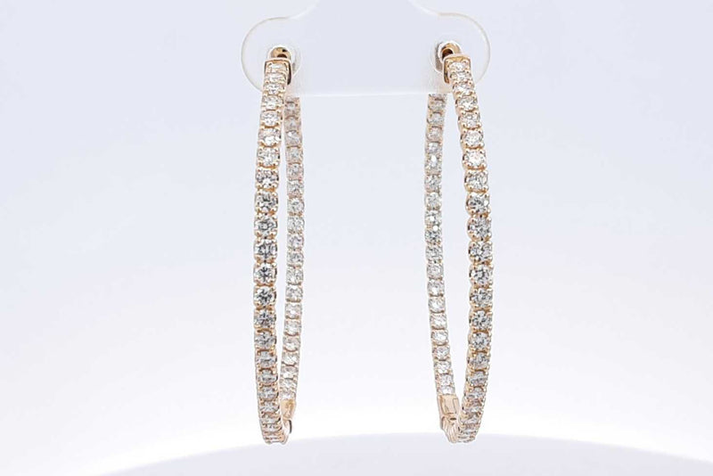 2.3ctw Lab Grown Diamond Inside Out Hoop Earrings 14k Yellow Gold 7.5g Eb225erpsa