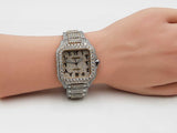 Cartier Santos Automatic 38mm Aftermarket Diamonds Stainless Steel Watch Eb1225exxzdu