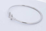 Tiffany & Co. 18k White Gold T Wire Bracelet 8.5 Grams Eb0826ixzde