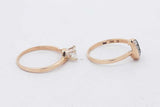 0.66cttw Diamond Wedding Set In 14k Yellow Gold 4.9 Grams Size 7.5 Eb0626rrxsa