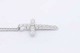 Approx. 0.96ctw Lab Grown Diamond Cross 925 Pendant & Chain 3.8g Eb1124llwsa