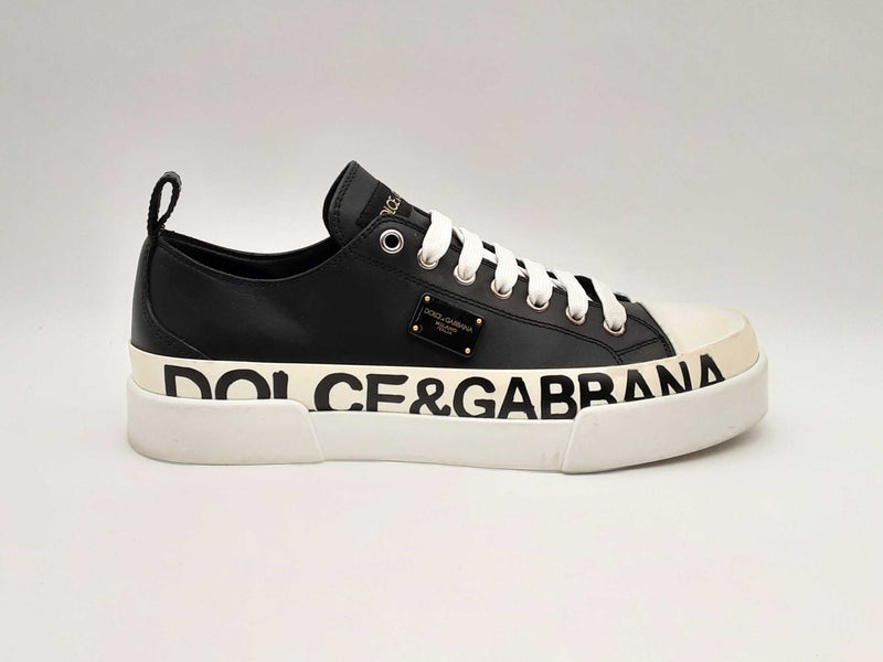 Dolce & Gabbana Portofino Calfskin Nappa Leather Sneakers Size Eu 39 Fw0125rxsa