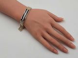 1.24 Cttw Diamond, Onyx, & 14k Gold Watch Link Bracelet 42g 8 Inch Fw1125lwrxdu