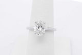 3.0ctw Lab Grown Oval Diamond Ring 14k White Gold 4.1 Grams Size 7 Eb0526rcrsa