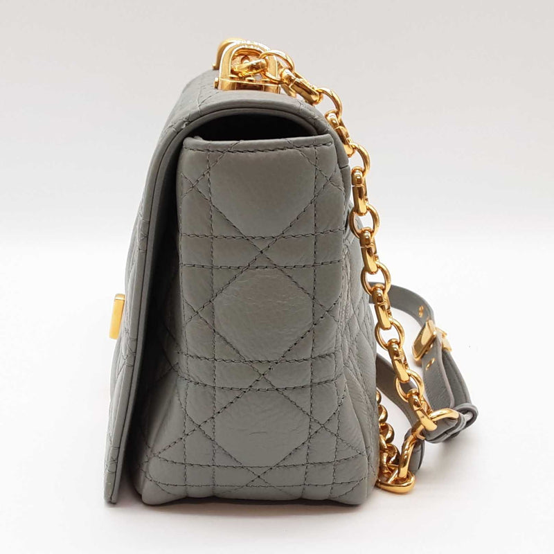 Christian Dior Medium Dior Caro Bag Stone Gray Cannage Calfskin Sd0825lrzxde