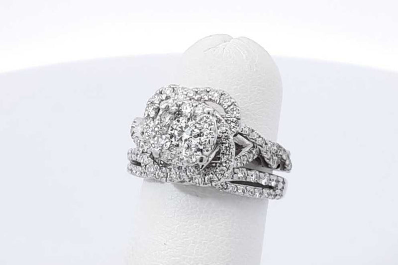 1.71ctw Diamond Wedding Set In 14k White Gold 7.3 Grams Size 4 Eb1125ixzdu