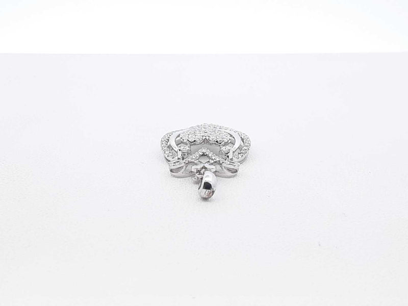 0.87 Cttw Diamond & 18k White Gold Heart Pendant 2 Grams Fw0825lwxdu