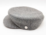 Hermes Gray Wool Leather Cap Size 56 Do0926oxzde