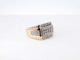 0.43 Cttw Diamond & 10k Rose Gold Cluster Signet Ring 7 Grams Size 9.75 Fw0726ixzdu