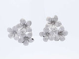 14k White Gold Trio Of Plumeria Blosoms Stud Earrings 2.4 Grams Eb0226rxde