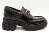 Gucci Magnum Black Leather Horsebit Platform Loafers Size 39.5 Eb0326oirde