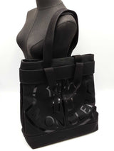 Moncler Logo-printed Top Handle Tote Bag In Black Ripstop Nylon Fw1225wrzdu