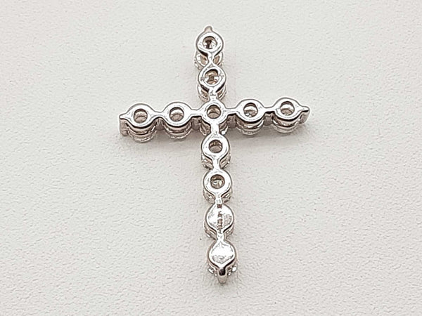 0.98 Cttw Lab Grown Diamonds 14k White Gold 1.4g Cross Pendant Do0525wwrde