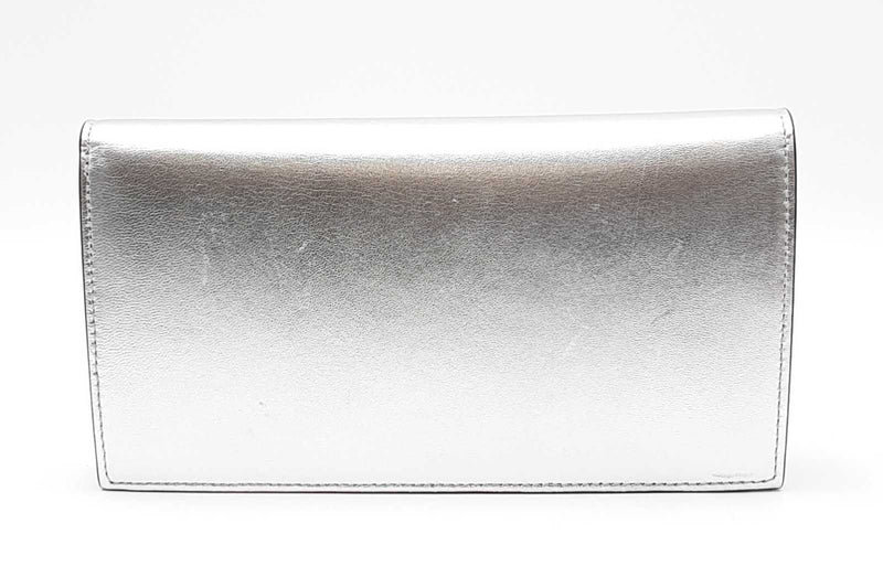 Christian Louboutin Silver Metallic Loubi54 Clutch Crossbody Bag Eb0125wrxdu