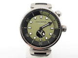Louis Vuitton Qa173 44 Tambour Street Driver Green Steel Watch Do0425wwxzde
