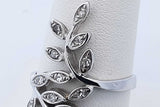 0.14cttw Diamond Leaf Vine Ring 14k White Gold 3.8 Grams Size 8.25 Eb0926orxde