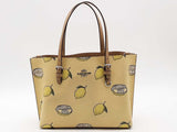Coach Mollie Tote 25 Yellow Lemon Print Aa0826lorsa