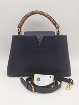 Louis Vuitton Blue Taurillon Leather Capucines Python Top Handle Bag Eb626cxzsa